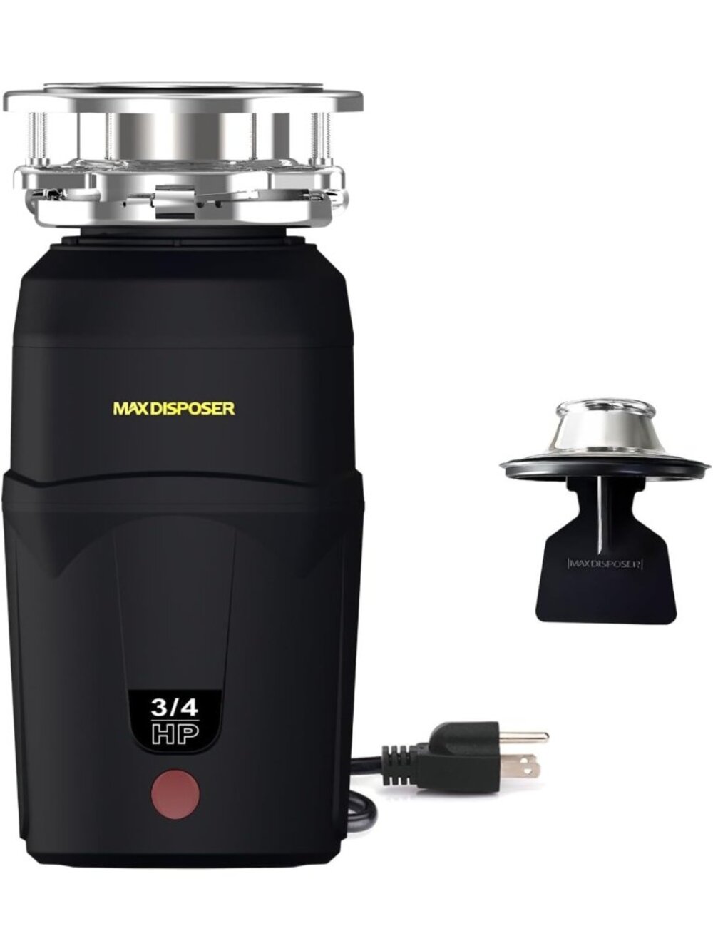 Quiet 3/4 HP Kitchen Garbage Disposal - Easy Install, Stainless Steel Food Waste